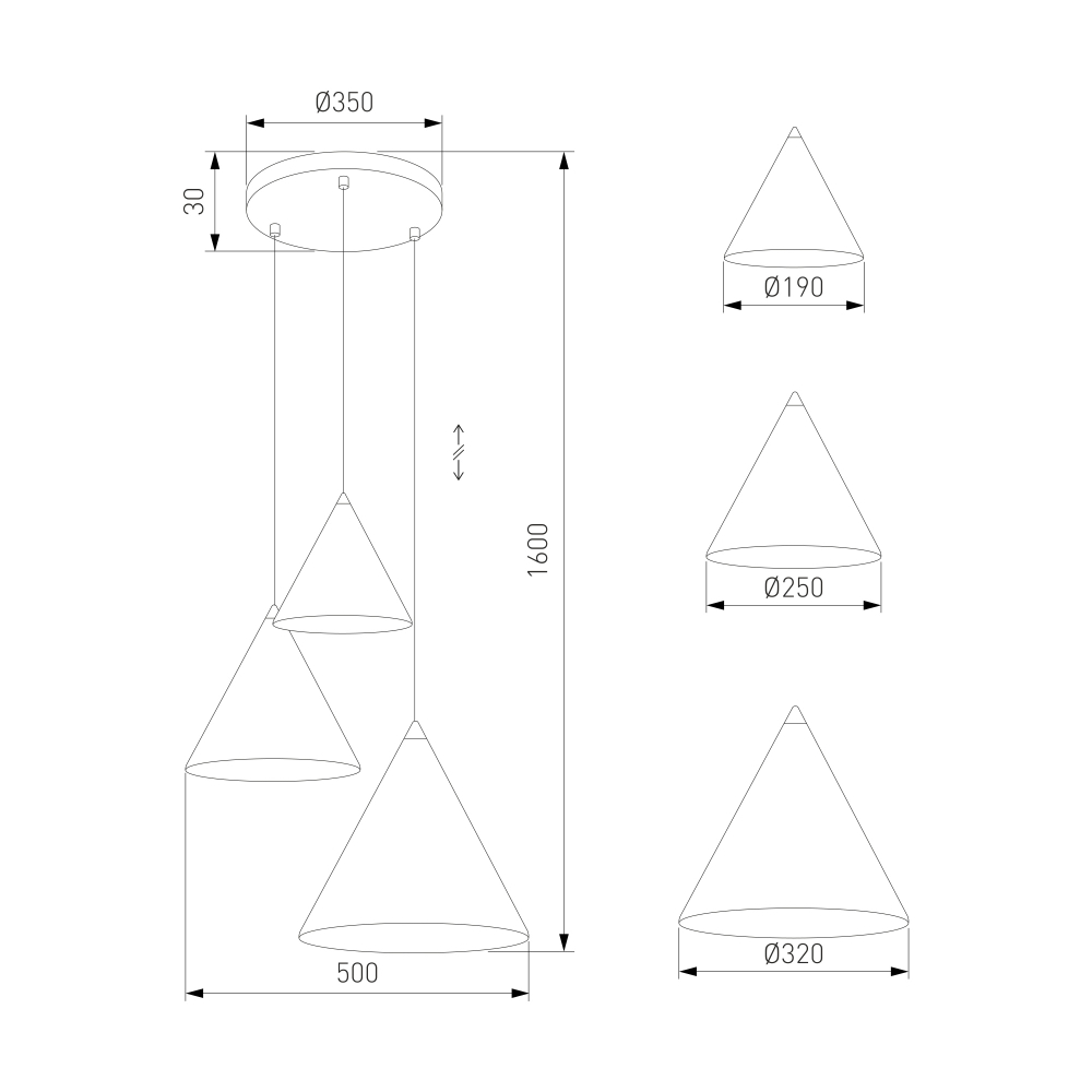 Подвесной светильник 11086 CONO MIX