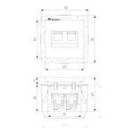 Розетка двойная Ethernet RJ-45 (айвори матовый) W1181162