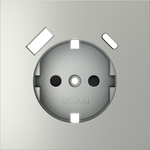Накладка для розетки с заземлением и защитными шторками, с USB A+C, S70 (сталь)
