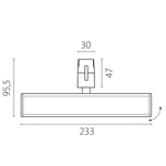270247 Светильник 48V линейный DUE HERMES 10W 520LM 110G ЧЕРНЫЙ 4000K