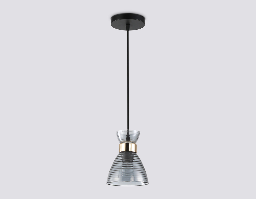 TR3406 BK/FGD/SM черный/золото/дымчатый E27 max 60W D135*1000