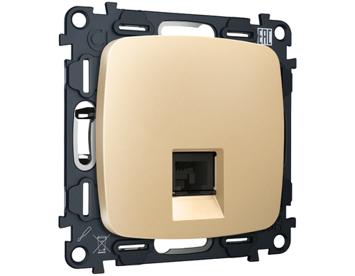 Купить MO612030 Комплект механизма телефонной розетки OMEGA Шампань RJ-11(4P4C) с шторкой QUANT (OP6120, VM190)