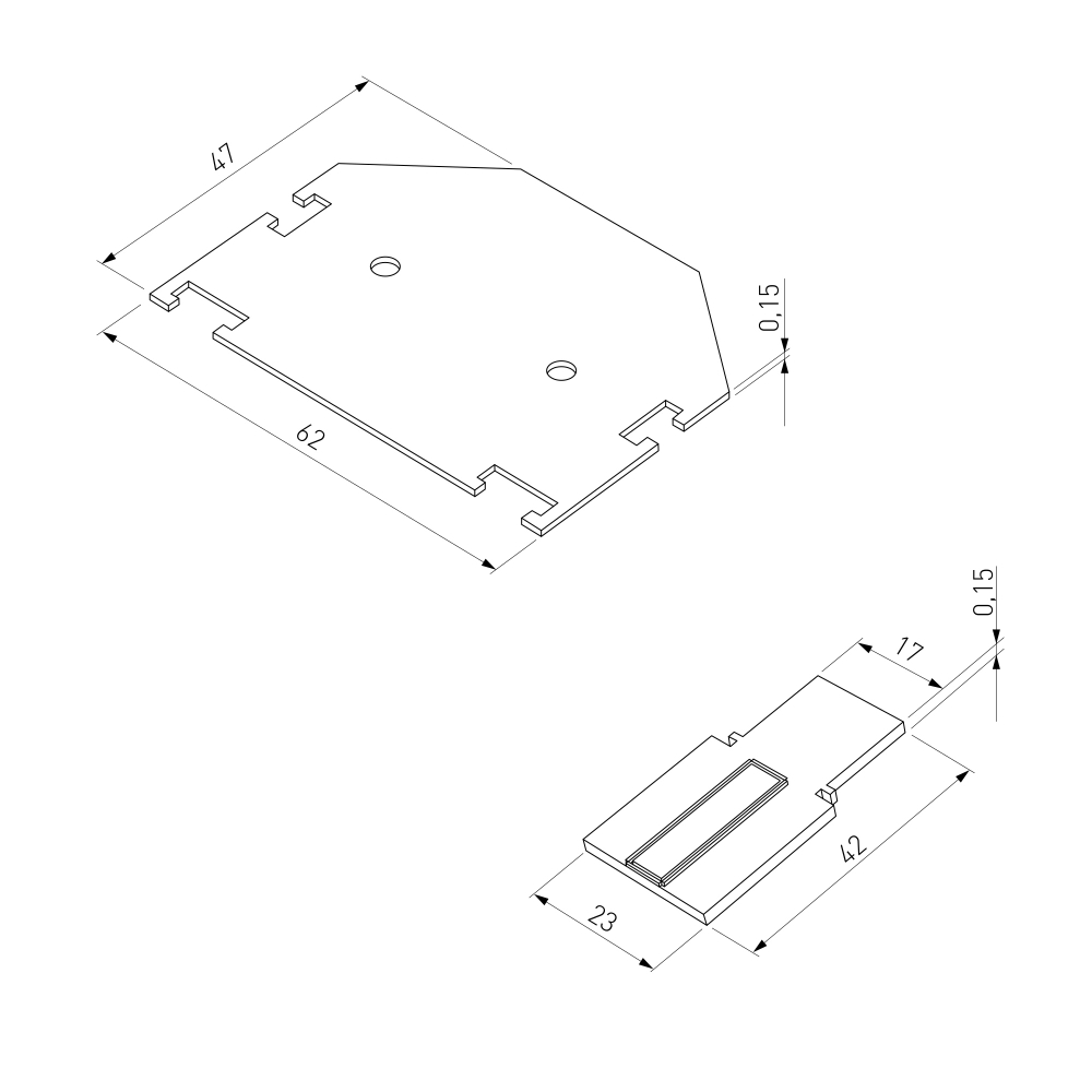 Slim Magnetic Комплект заглушек для шинопровода в натяжной потолок: торцевая и внутренняя черный 85233/00
