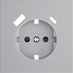 Накладка для розетки с заземлением и защитными шторками, с USB A+C, S70 (серый)