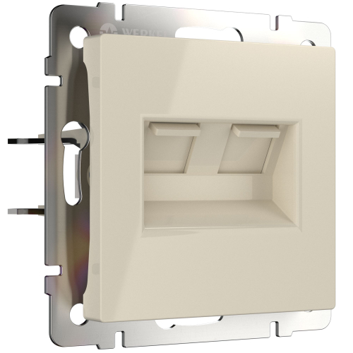 Купить Розетка двойная Ethernet RJ-45 (слоновая кость) W1181103