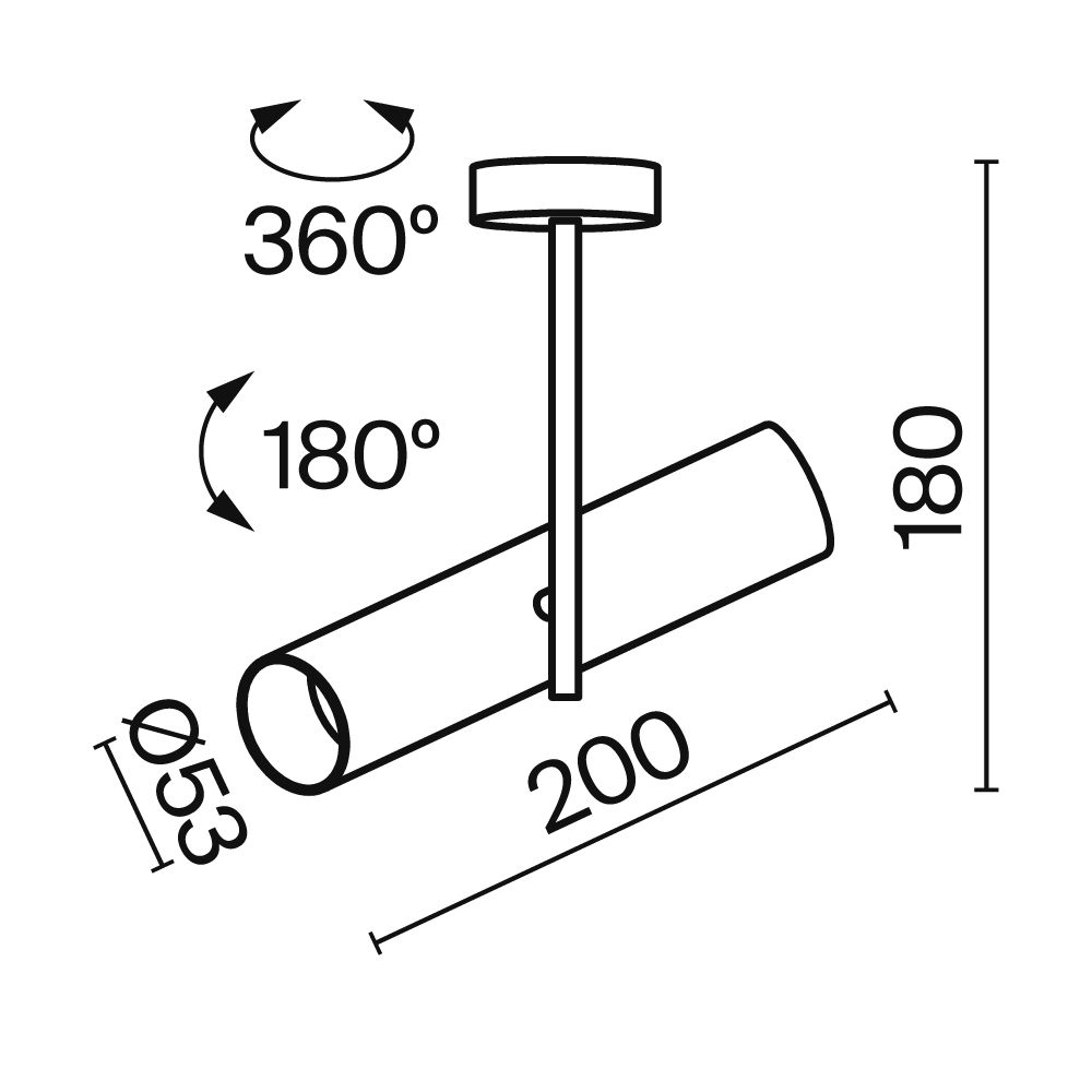 Потолочный светильник Technical C020CL-01B