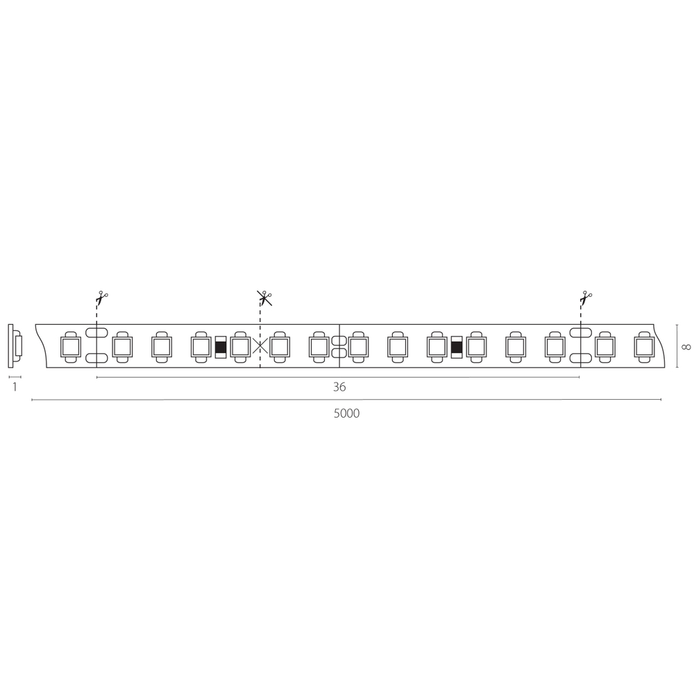 420824 Лента LIGHTSTAR LED 24V 16W 168leds/M 1800LM/M 4000K IP20 1 шт = 5м
