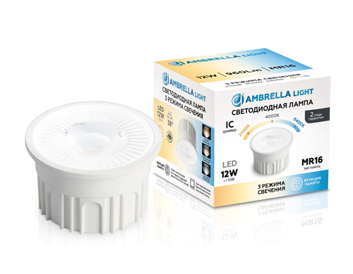 Купить 212602 Лампа LED MR16-PR 12W IC 220-240V 38° 6400K 4000K 2700K CCT Memory