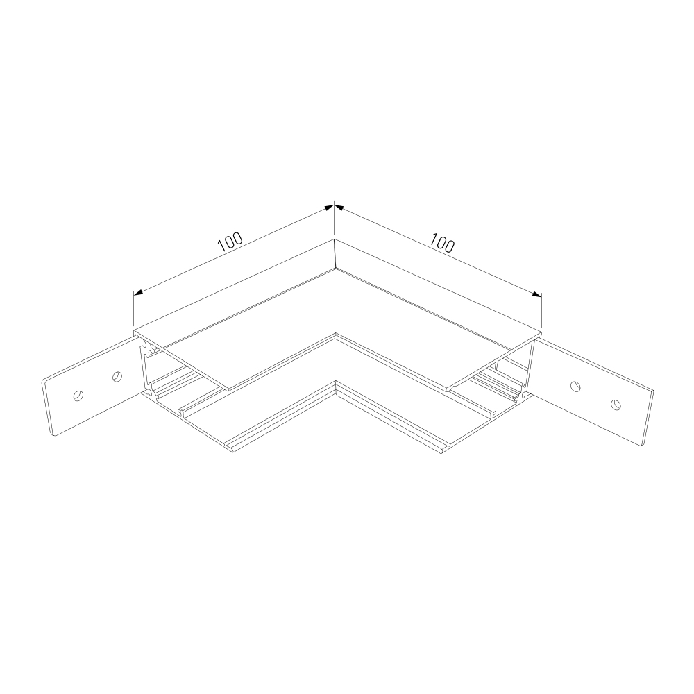 Slim Magnetic Коннектор угловой внутренний для накладного шинопровода белый 85091/11 85091/11