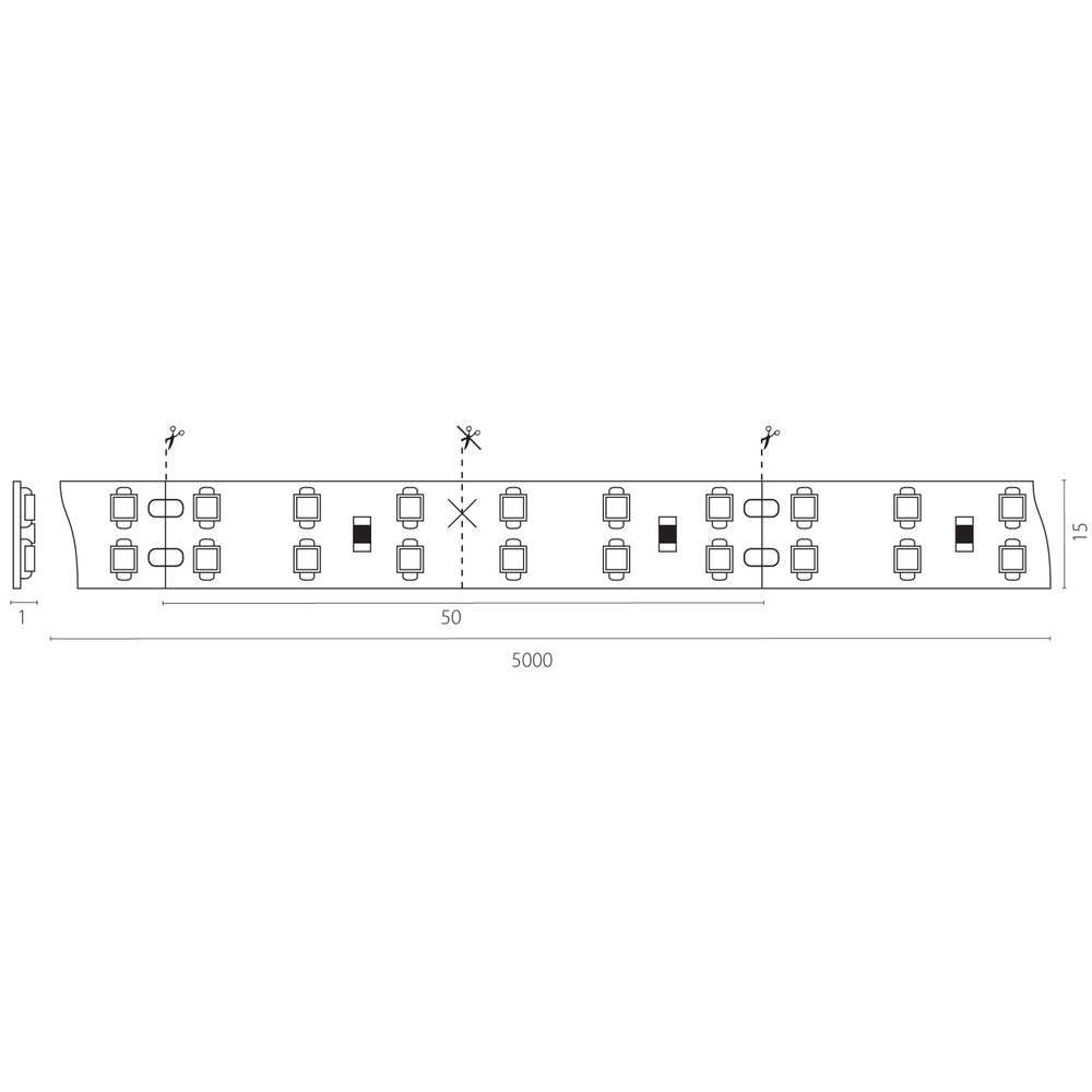 421504 Лента LIGHTSTAR LED 24V 24W 240leds/M 2400LM/M 4000K IP20 1шт = 5м