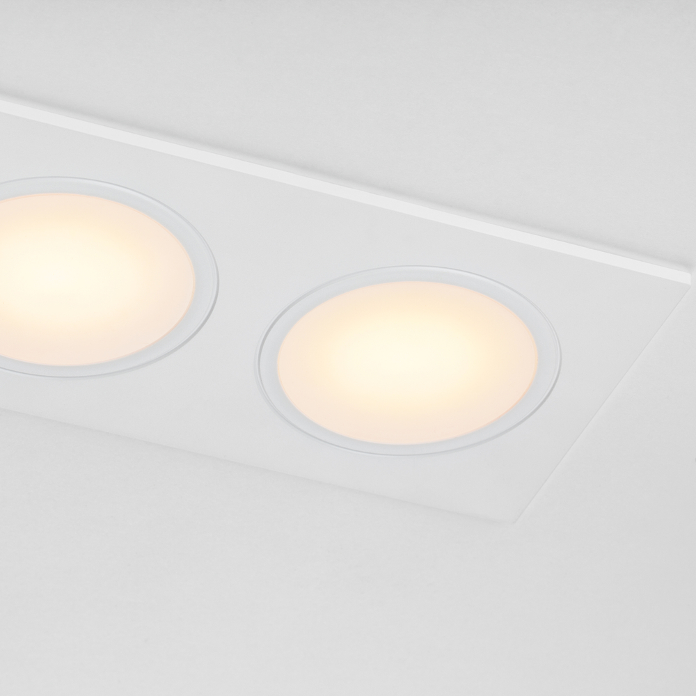 012826 Рамка (светильник) PVC д/LED-модулей 941хх и LED-ламп D50мм PIANO 2x QUAD БЕЛЫЙ IP65