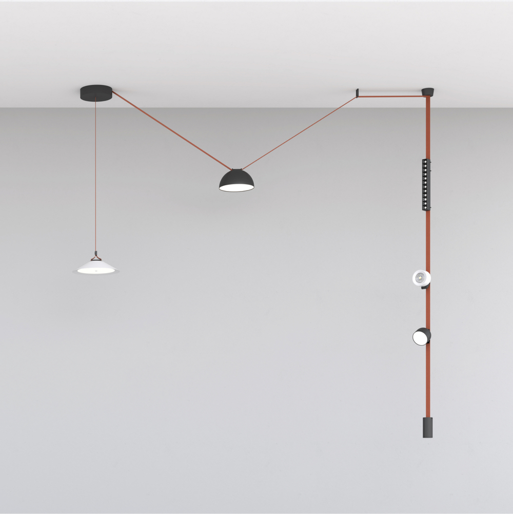 DK5560-BK Cветильник для трека-ремня Belty, серия Flow со светодиодом, D220*H117мм, 48V DC, 24W, RA90, 120°, 4000K, IP20, черный, алюминий