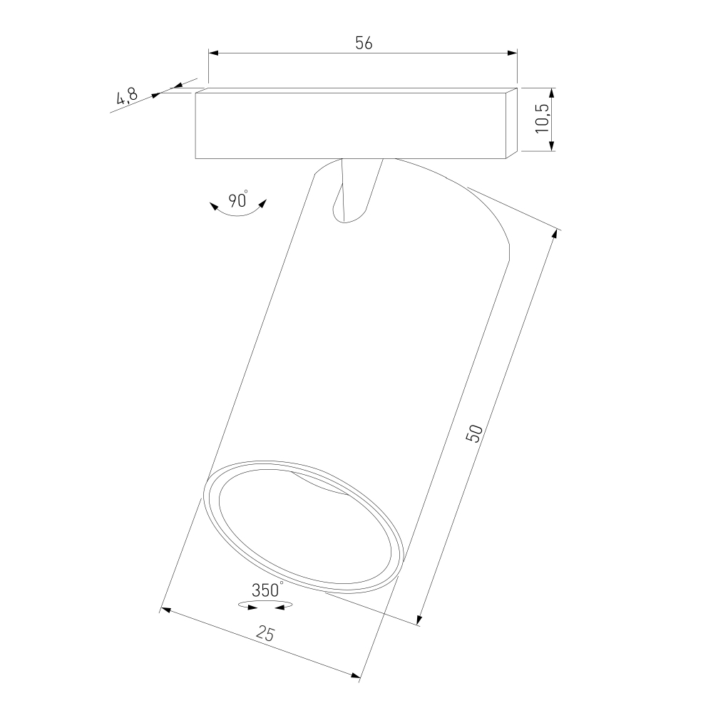 Mini Magnetic Трековый светильник 3W 3000K черный 85200/01