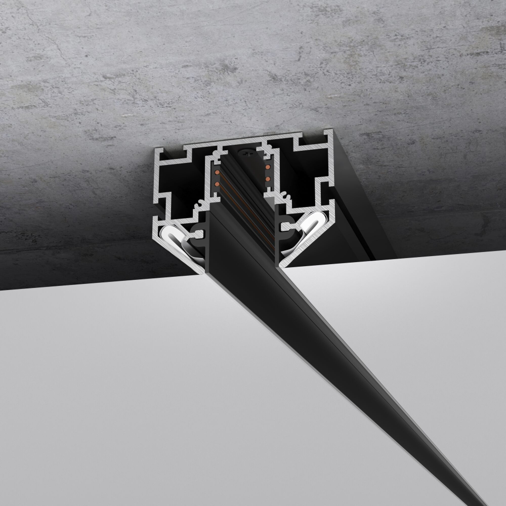 Slim Magnetic Шинопровод в натяжной потолок с декоративными вставками черный (2м) 85204/00 85204/00