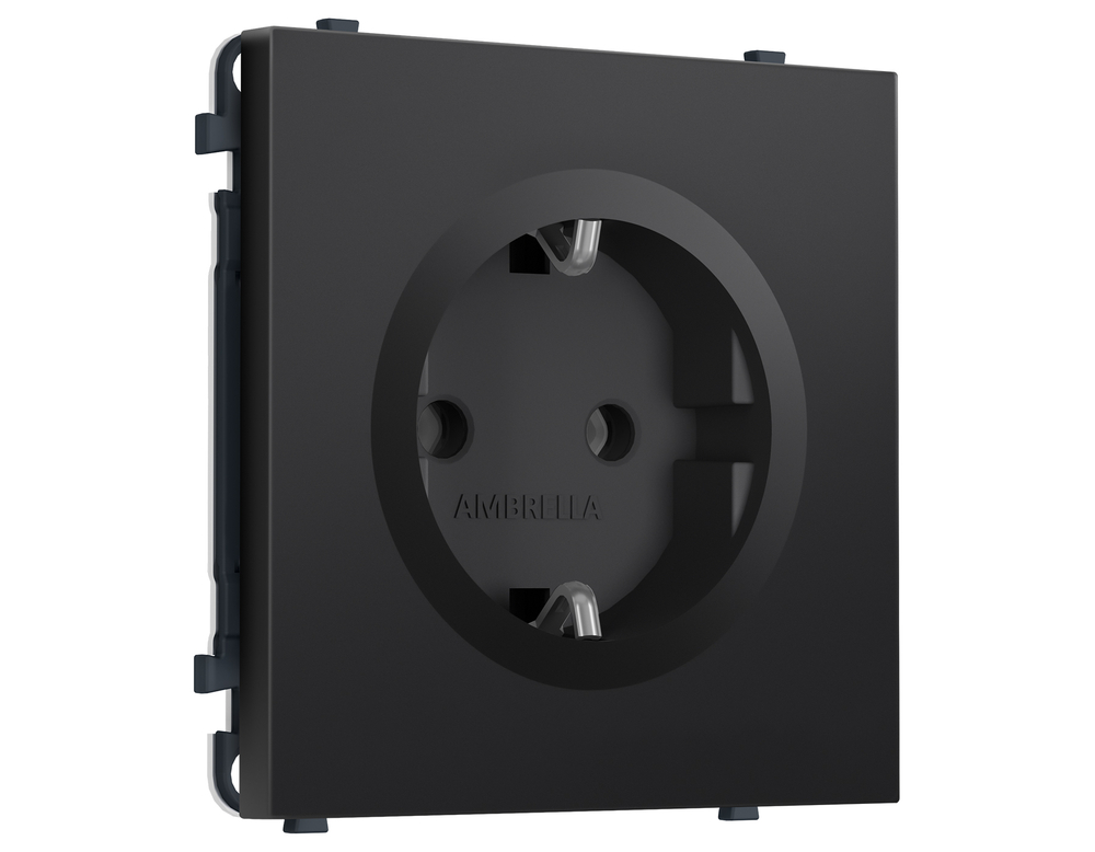 MS806010 Комплект механизма электрической розетки SIGMA Черный матовый 50Hz 2P+E с/з 16A-250V QUANT PRO (SP8060, PR141)