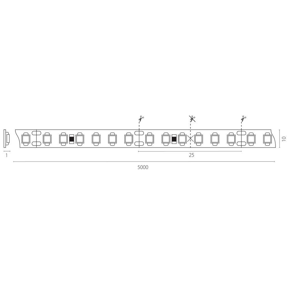 421023 Лента LIGHTSTAR LED 24V 24W 240leds/M 2400LM/M 3000K IP20 1шт = 5м