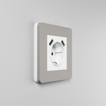Рамка из поликарбоната на 1 пост Split дымчатый/белый, soft-touch W0013067