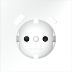 Накладка для розетки с заземлением и защитными шторками, с USB A+C, S70 (белый матовый)