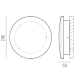 379337 Светильник PIATTO 1x12W LED 1200LM G ЧЕРНЫЙ 3000K IP65