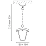 375070 Светильник уличн подвесной LAMPIONE LED 8W 360LM 3000K IP54