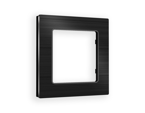Купить AF550501 Рамка ALFA Platos (Черный Металл шлифованный) 1-ая