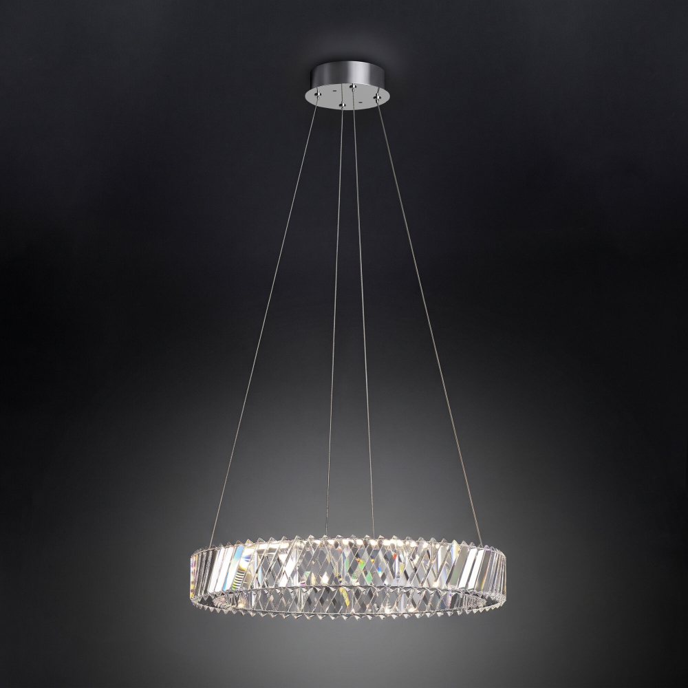 Светодиодная хрустальная люстра 101004 LED никель хрусталь Strotskis