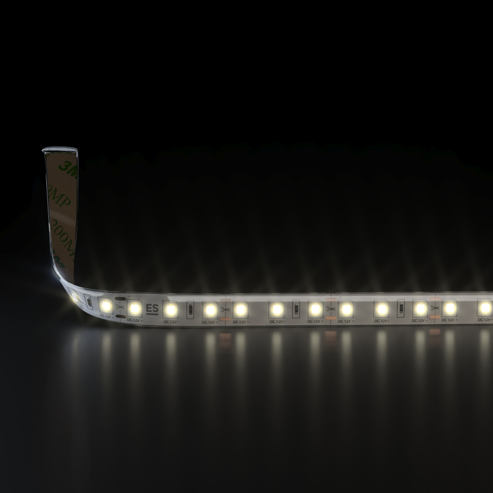 Светодиодная лента 12 В 9,6 Вт/м 120 Led/м 2835 IP65, теплый белый 3300K, 5 м Лента светодиодная 12V 9,6W 120Led 2835 IP65 теплый белый, 5м