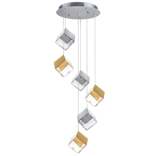 Купить 805569 Люстра QUBICA 6х2W(led) G4 12V ЗОЛОТО/ХРОМ/ПРОЗРАЧНЫЙ
