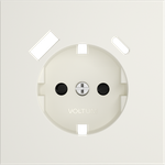 Накладка для розетки с заземлением и защитными шторками, с USB A+C, S70 (хлопок)