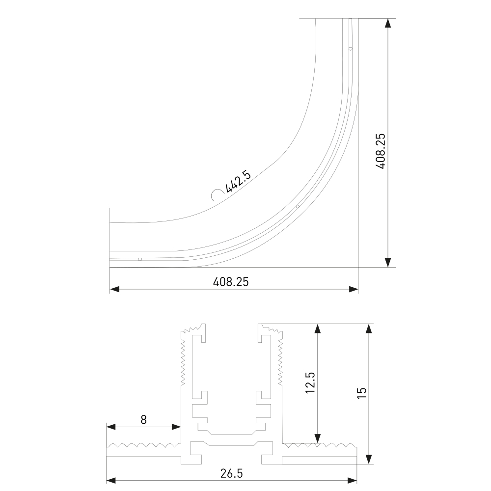 Mini Magnetic Шинопровод под ГКЛ 12,5 мм черный Ø600 85219/00