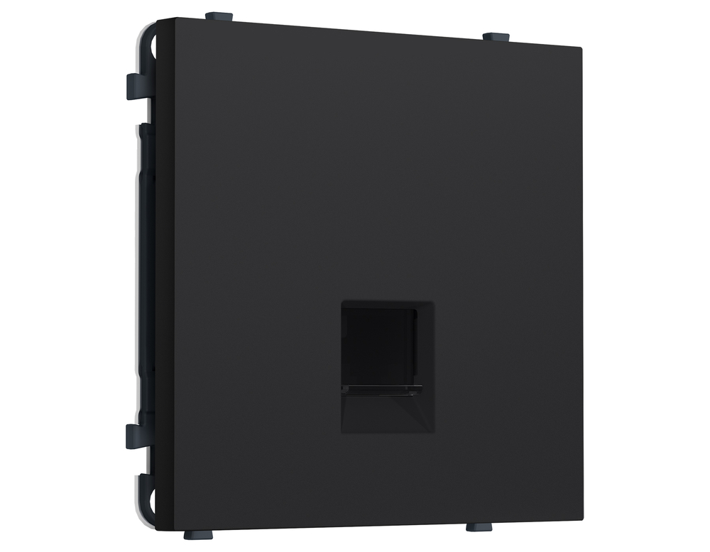 MS992010 Комплект механизма компьютерной розетки SIGMA Черный Мягкое касание RJ-45 (8P8C) CAT6 с/ш QUANT PRO (SP9920, PR188)