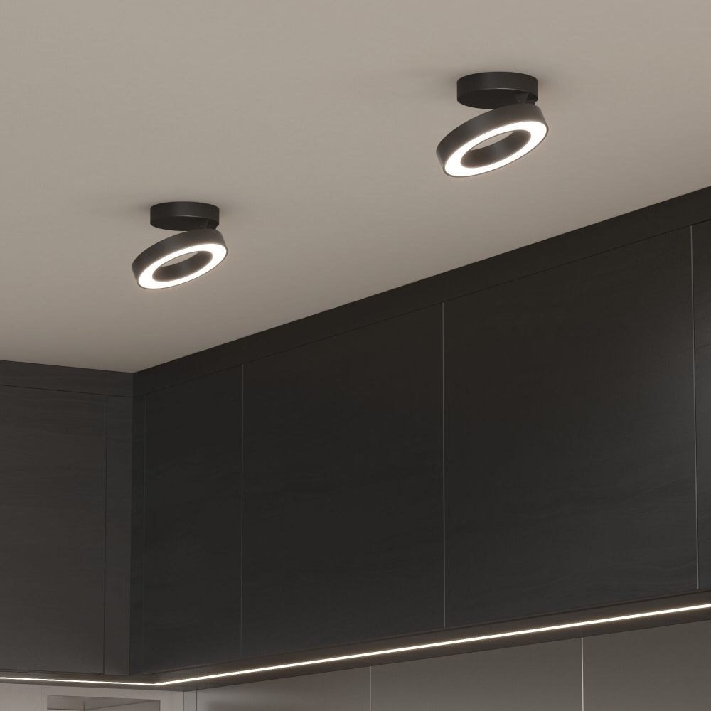 Накладной светодиодный светильник Spila черный 25105/LED