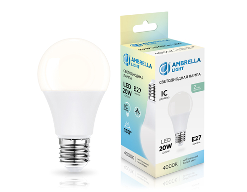 Купить 602004 LED A60 20W IC E27 4000K 175-265V