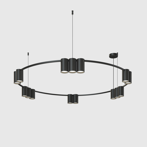 Купить DK4067-BK Подвесной светильник ORBIT, IP20, 15xGU10 LED до 15 Вт, черный матовый, алюминий