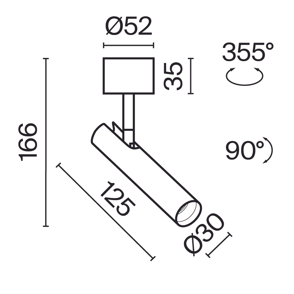 Потолочный светильник Technical C141CL-L125-6W3K-B