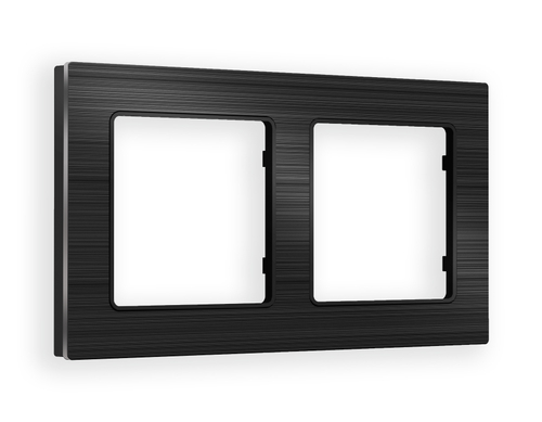 Купить AF550502 Рамка ALFA Platos (Черный Металл шлифованный) 2-ая