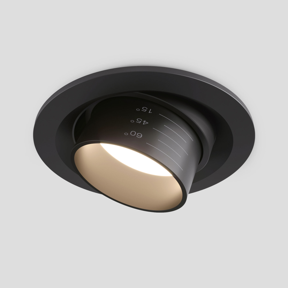 Встраиваемый светодиодный светильник с регулировкой угла освещения 9920 LED 15W 4200K черный