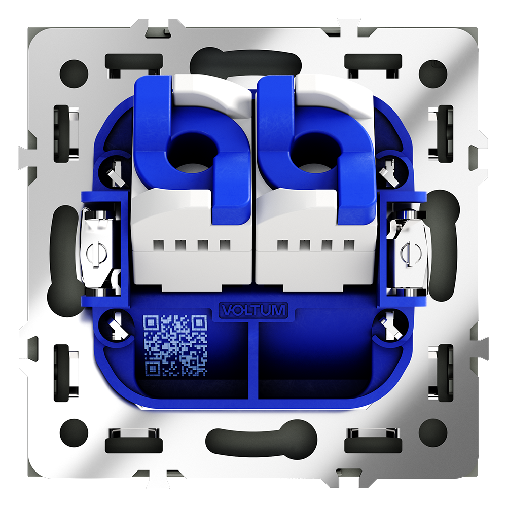 Розетка компьютерная встраиваемая VOLTUM S70 двойная RJ45+RJ45 кат.6, (титан)