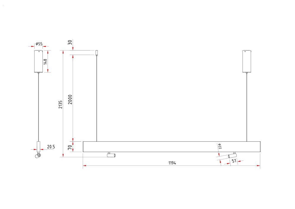 Подвесной светильник Maytoni P068PL-L27W4K