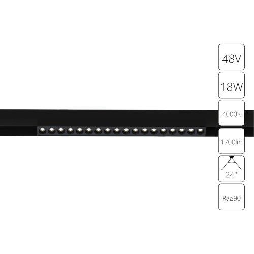 Купить Магнитный трековый светильник Arte Lamp LINEA A4665PL-1BK