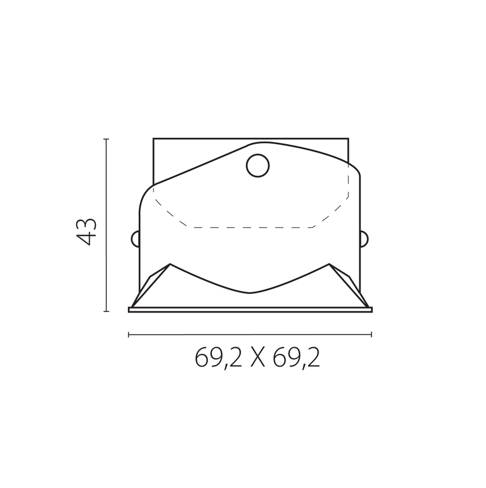 075246 Вставка квадратная поворотная STELLA BASE к 07505x/07507x с углом наклона 30G и вращением на 360G БЕЛЫЙ МАТОВЫЙ