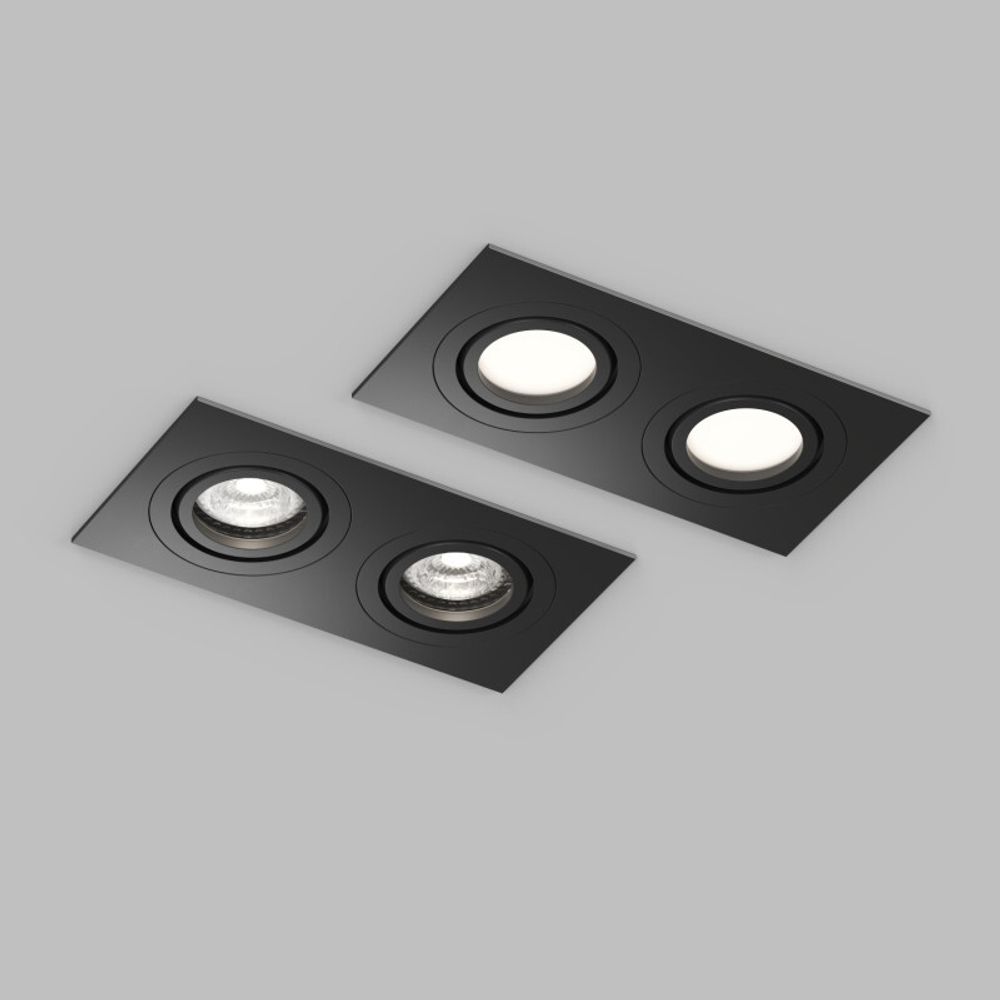 Встраиваемый влагозащищённый светильник HYDRO, IP44, 2?15 Вт LED макс., GU10, алюминий, чёрный