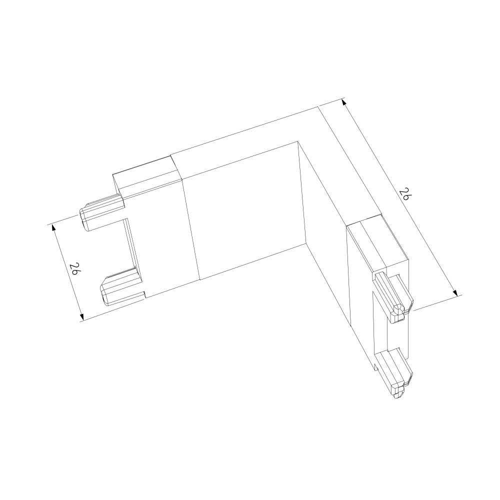 Коннектор угловой внутренний для накладного шинопровода Flat Magnetic 85002/00