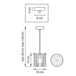 795314 Подвес CRISTALLO 1х40W G9 ХРОМ