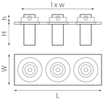 i536262 Светильник INTERO TUBO LED 10W 500LM 60G БЕЛЫЙ 3000K (217536+217262+217262+217262)