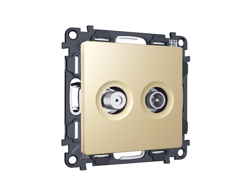 Купить MA613310 Комплект механизма розетки TV оконечной + SAT 5-862MHz 3.5dB/950-2150MHz 3.5dB ALFA Шампань QUANT (AP6133, VM217)