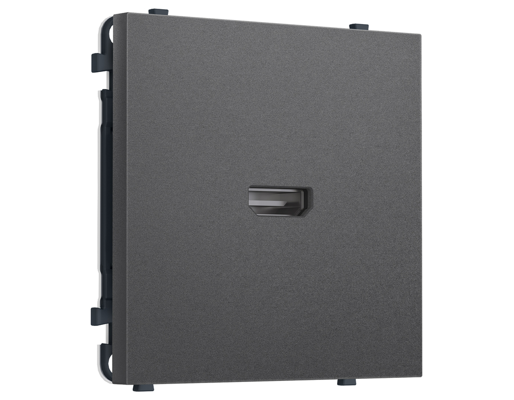 MS664030 Комплект механизма розетки HDMI 2.1 SIGMA Антрацит серый 30V/900MS 4K-120HZ 8K-60Hz QUANT PRO (SP6640, PR223)