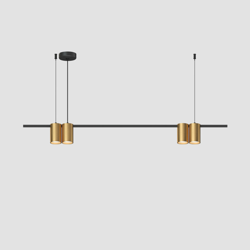 Купить DK4061-BK+SG Подвесной светильник ORBIT, IP20, 4xGU10 LED до 15 Вт, черный + сатинированное золото, алюминий