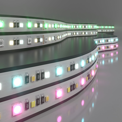 Купить Светодиодная лента  24 В 16 Вт/м 90 Led/м 5050+2835+2835 IP20, MIX RGB/теплый белый 3300K/холодный белый 6500K, 5 м Лента светодиодная 24V 16W 90Led 5050+2835+2835 IP20 MIX RGB/теплый белый/холодный белый, 5м