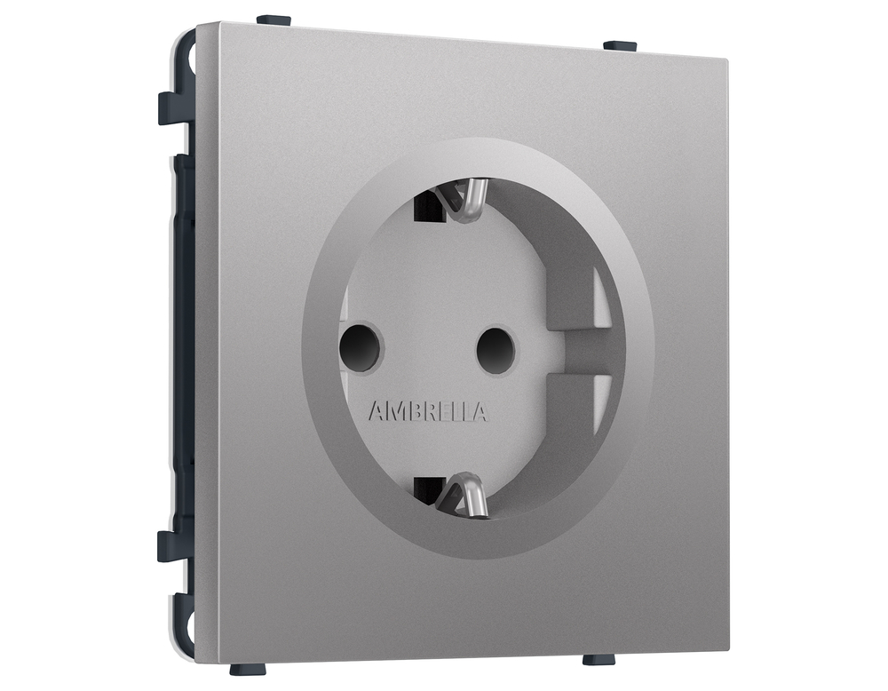 MS507010 Комплект механизма электрической розетки SIGMA Сталь матовый 50Hz 2P+E с/з с/ш 16A-250V QUANT PRO (SP5070, PR141)
